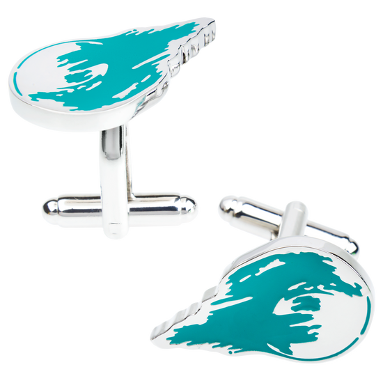 Cyan cufflinks inspired by Final Fantasy