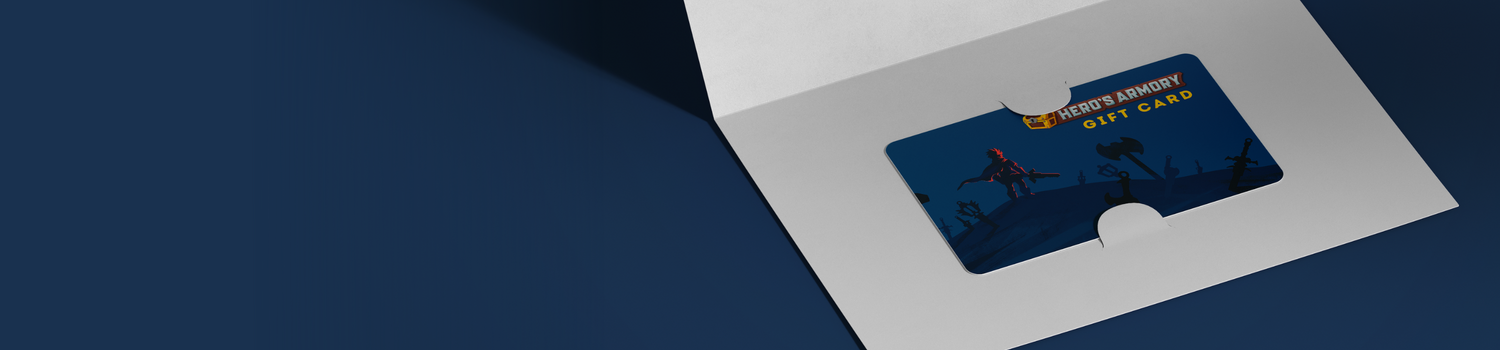A blue gift card on a blue background