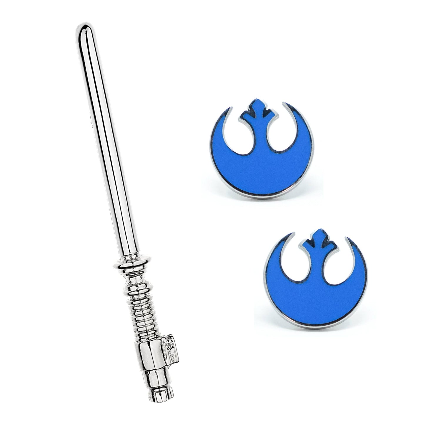 Light Laser Sword + Rebel Emblem Earrings